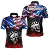 Maxcorners Personalized American Flag Funny Skull Darts Shirt For Men Custom Patriotic Darts Team Jerseys  LM3006