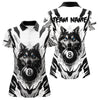 Maxcorners White Black 8 Ball Pool Wolf Billiard Shirts For Men Custom Billiard Jerseys Team Polo & 1/4 Zip LM0706