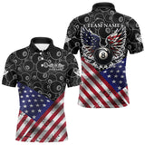 Maxcorners Personalized American Flag 8 Ball Wings Billiard Shirt For Men, Patriotic Pool Team Jerseys LM0210