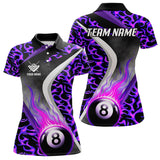 Maxcorners Personalized Flame Purple 8 Ball Pool Billiard Shirt For Men Custom Billiard Team Jerseys LM2707
