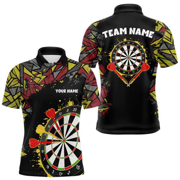 Maxcorners Personalized Graffiti Dart Shirt For Men Custom Funny Darts Jersey Team Polo & Quarter Zi LM2206