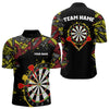 Maxcorners Personalized Graffiti Dart Shirt For Men Custom Funny Darts Jersey Team Polo & Quarter Zi LM2206