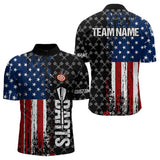 Maxcorners Grunge Retro US Flag Custom Dart Shirt With Pocket For Men Team Dart Jerseys LM263
