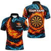 Maxcorners Personalized Blue And Orange Flame Darts Shirt For Men | Custom Storm Fire Team Darts Jersey  LM3006