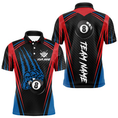 Maxcorners Personalized Scratch 8 Ball Pool Billiard Shirt For Men, Billiard Jerseys Team Polo & 1/4 Zip TU0807