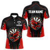 Maxcorners Custom Men's Darts Polo Shirts Red & Black Eagle Dartboard For Darts Jersey LM2007