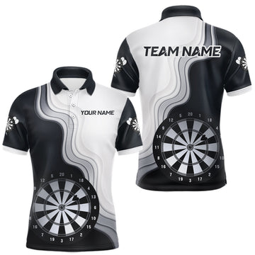 Maxcorners Black And White Darts Shirts With Pocket Option For Men