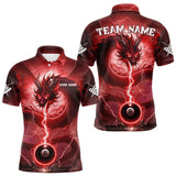 Maxcorners Red 8 Ball Lightning Dragon Billiard Jersey For Men Custom Pool Team Shirt Polo & 1/4 Zip TU2310