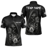 Maxcorners Funny Grim Reaper 8 Ball Smoke Billiard Shirt For Men Custom Pool Jersey, Billiard Team Shirt TU3009