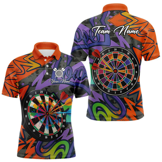Maxcorners Funny Colorful Dartboard Graffiti Style Darts Shirt For Men Custom Darts Jersey, Darts Gifts LM1903