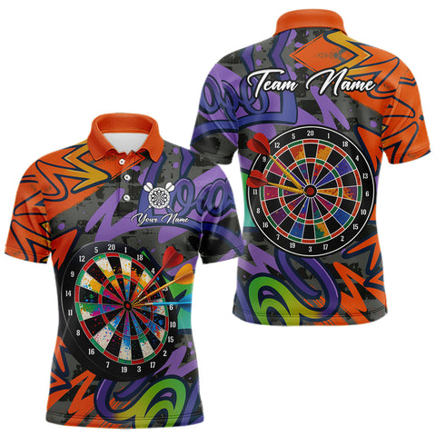 Maxcorners Funny Colorful Dartboard Graffiti Style Darts Shirt For Men Custom Darts Jersey, Darts Gifts TU3009