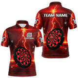 Maxcorners Personalized Dartboard Thunder Lightning Red Darts Shirt For Men Custom Glowing Darts Team Jersey LM0210