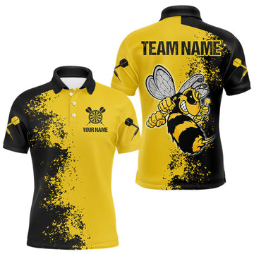Maxxcorners Grumpy Bee Dart Arrow Funny Darts Shirt For Men Custom Name & Team For Darts Jersey LM1904