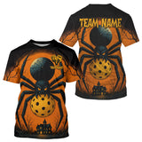 Maxcorners Custom Spider Grunge Halloween Pickleball Ball T-Shirt For Men Creepy Pickleball Jerseys LM0910