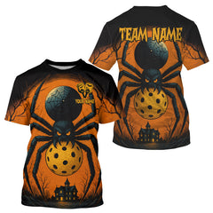Maxcorners Custom Spider Grunge Halloween Pickleball Ball T-Shirt For Men Creepy Pickleball Jerseys LM0910