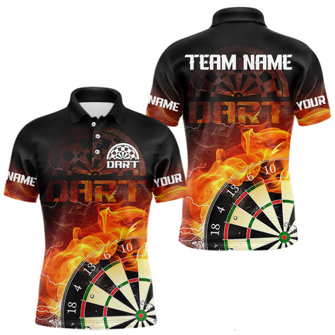 Maxcorners Persionalized Flame Smokes Dart Doards Dart Shirt For Men, Custom Dart Jerseys