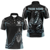 Maxcorners Flame Darts & Scorpion Men's Darts Shirt - Custom Name For Steel Blue Darts Jersey LM1506