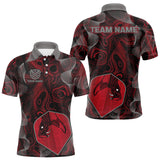 Maxcorners Dragon Darts Flight & Red Swirl Men's Darts Team Shirt - Custom Name For Players LM1506
