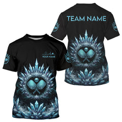 Maxcorners Custom Blue Iceberg Cracked Pickleball Ball T-Shirt Men's Pickleball Tournament Gifts LM1411