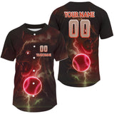 Maxcorners Personalized Red Baseball Jersey For Men Custom Lion & Lightning Baseball, Baseball Team  LM2608