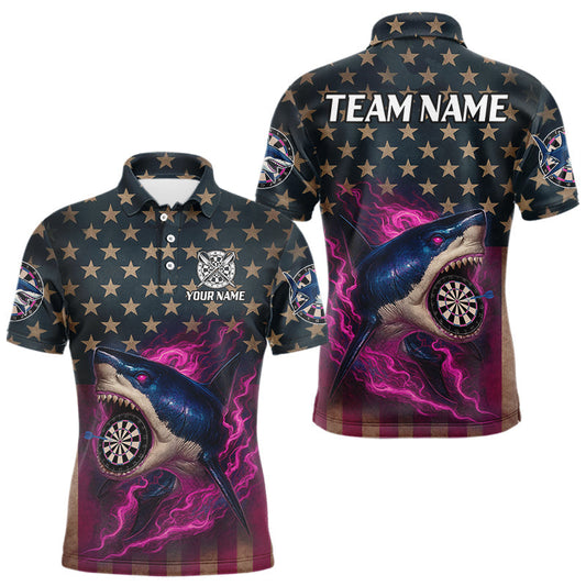 Maxcorners Funny Shark Colorful Billiard Balls Shirts For Men Custom Ball 8 Billiard League Jerseys LM0101