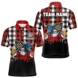 Maxcorners Custom Funny Santa & Bull Beer Dartboard Christmas Men Darts Polo Shirt Xmas Dart Jerseys TU1011