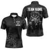 Maxcorners Custom Men's Darts Shirt With Shadow Bison & Cracked Stone Texture, Darts Jersey