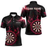 Maxcorners Custom Red Smokes Butterfly Flame Dartboard Dart Men Polo Jerseys Dart Team Shirt TU1410