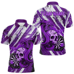 Maxcorners White And Purple Cobra Skull Dartboard Custom Men Darts Polo Shirt Grunge Dart Jerseys LM1411