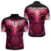 Maxcorners Electric Red Skulls & Dartboard Darts Shirt For Men - Custom Dart Player Jersey MT2306