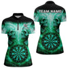 Maxcorners Electric Green Skulls & Dartboard Men's Darts Shirt - Custom Name For Players MT2306