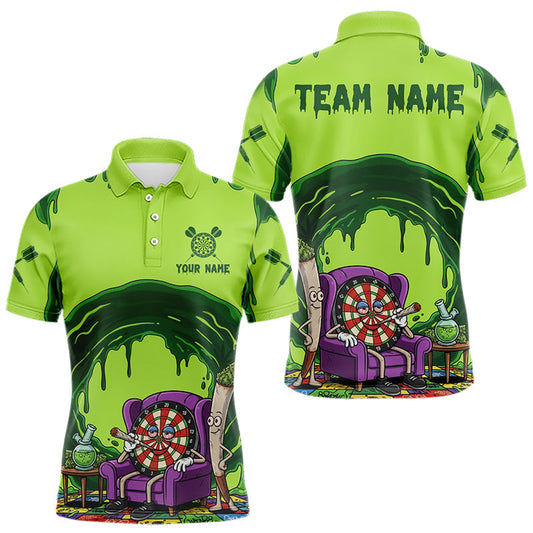 Maxcorners Funny Smoking Dartboard Green Dripping Custom Polo Darts Polo Shirt Dart Jerseys LM1411