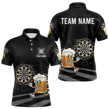 Maxcorners Beer Runner & Plays Darts Custom Funny Darts Polo Shirt For Men Dart Jerseys LM2011