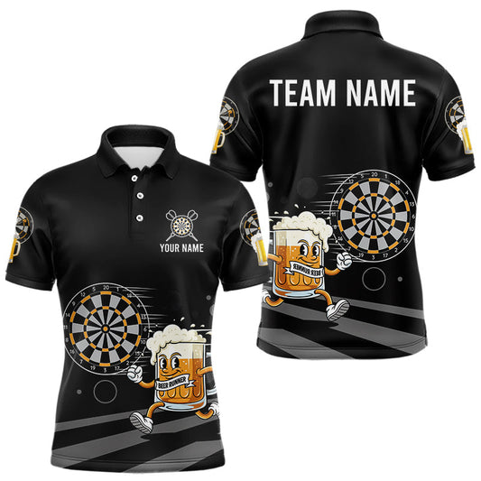 Maxcorners Beer Runner & Plays Darts Custom Funny Darts Polo Shirt For Men Dart Jerseys LM2011