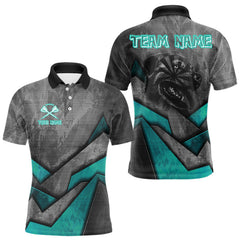 Maxcorners Aggressive Dog Dartboard Turquoise Darts Shirt For Men - Custom Name For Players TU2606