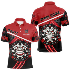 Maxcorners Maroon Lightning Devil Dartboard Darts Shirt For Men - Custom Name & Team Jersey TU2606
