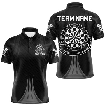 Maxcorners Black And White Dartboard Mens Darts Polo Quarter-Zip Shirt Custom Outfit Dart Team Jerseys, Team Jersey Polo & Quarter Zip LM2607