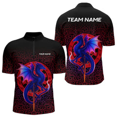 Maxcorners Colorful Gradient Dragon Dartboard Red Men's Darts Shirt - Custom Name & Team Jersey  LM3006