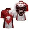 Maxcorners Personalized Eagle And Skull Grunge Red Dart Polo Shirts For Men, Dart Team Jerseys LM2007