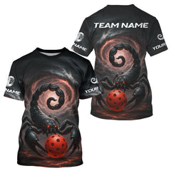 Maxcorners Custom Black And Red Scorpion Pickleball T-Shirt For Men Outfits Pickleball Jersey MT2009