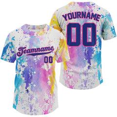 Maxcorners Custom Men Baseball Jersey Personalized Multi Watercolor Youth Authentic Baseball Jerseys LM2608