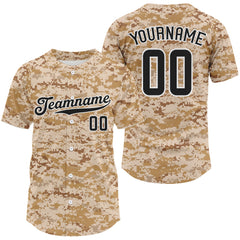 Maxcorners Personalized Brown-White Baseball Jerseys Custom Camouflage Baseball Jersey For Men LM2608