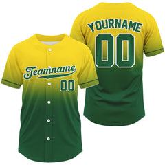 Maxcorners Custom Men Baseball Jersey Personalized Green-Yellow Baseball Jerseys For Newborns LM2608