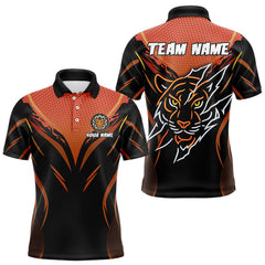 Maxcorners Custom Men's Dart Shirt With Orange Tiger Dartboard - Custom Team & Player Name LM1625