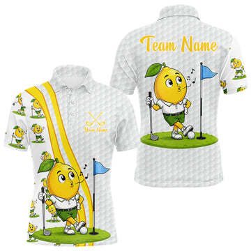 Maxcorners Lemon Golfer Golf Team Outfits Custom Funny Polo Shirts For Men, Best Mens Golf Shirts LM2405