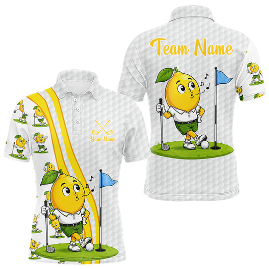 Maxcorners Lemon Golfer Golf Team Outfits Custom Funny Polo Shirts For Men, Best Mens Golf Shirts LM2405
