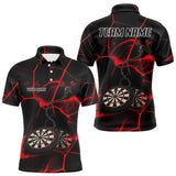 Maxcorners Flame Dartboard & Chains Darts Shirt For Men - Custom Name & Team Jersey | Opt1 - Red LM3006