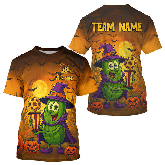 Maxcorners Funny Pickle T-Shirt For Men Custom Halloween Pickleball Jersey, Pickleball Lovers LM2608