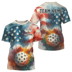Maxcorners Custom Patriotic Pickleball T-Shirt Men's Pickleball Jersey, Gifts For Pickleball Lovers LM2608