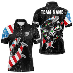 Maxcorners Custom American Flag Grunge Style Dart Shirts For Men, Dart Team Jerseys LM243